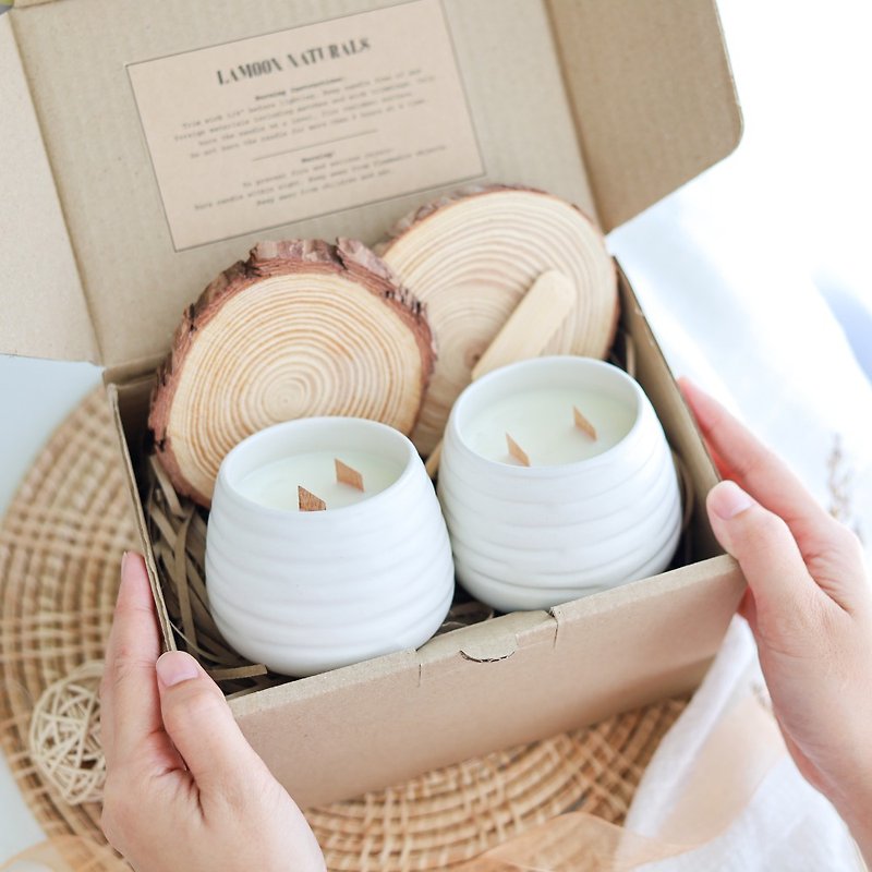 Modern Soy Wax Candle gift set, Personalised candle gift set, Spa gift for her - Candles & Candle Holders - Essential Oils 