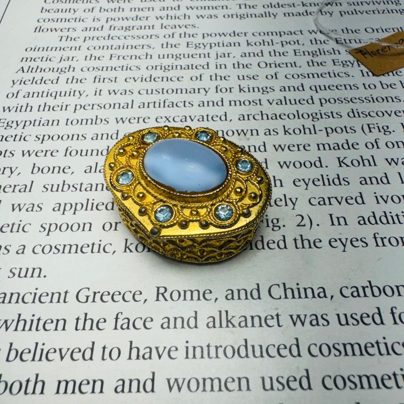 Florenza Gold-Tone Box with Blue Gemstones - อื่นๆ - โลหะ 