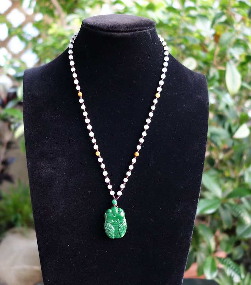 Natural A goods full of green jadeite jade cicada necklace 15.22 grams cicada brand pendant Tielongsheng Mother's Day gift - Necklaces - Jade Green