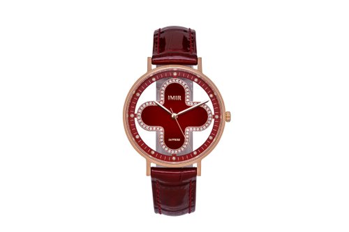 IMIR 艾米爾精品手錶 IMIR 璀璨 | 紅瑪瑙石 玫瑰金殼 皮帶(36mm)