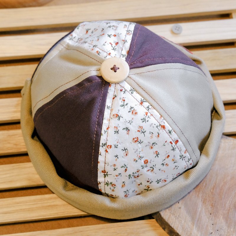 Customized Style - Wenqing Small Floral MiKi Cap (L size) - Hats & Caps - Cotton & Hemp Purple