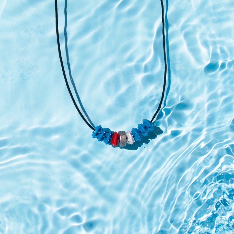 ossidabile swimming waterway necklace Italian handmade jewelry - Necklaces - Other Metals Blue