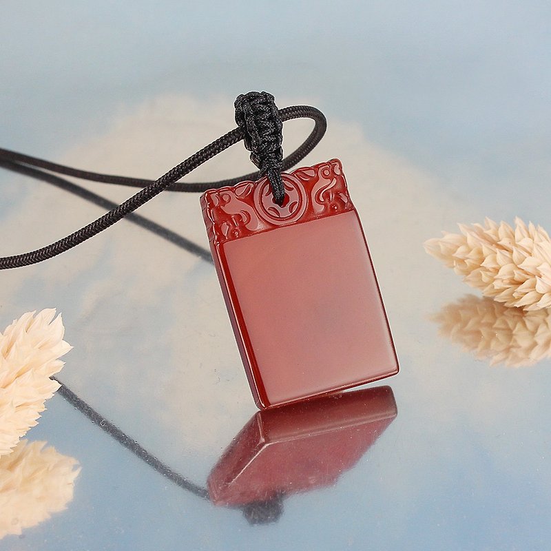Brand Classic | Peaceful Jade | Red Agate - Necklaces - Jade Red