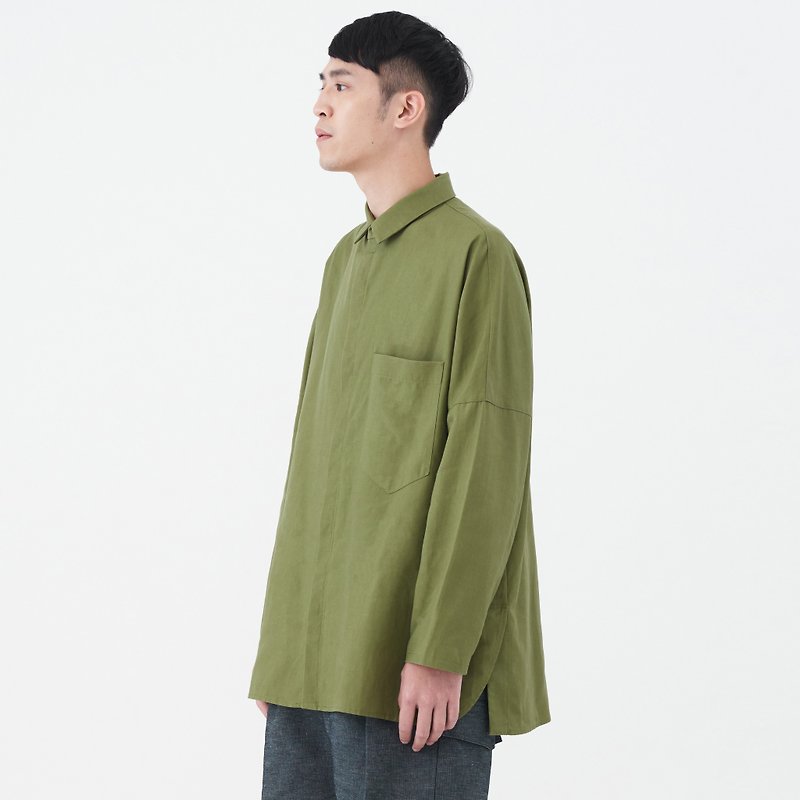 dropped shoulder shirt - Men's Shirts - Polyester Green