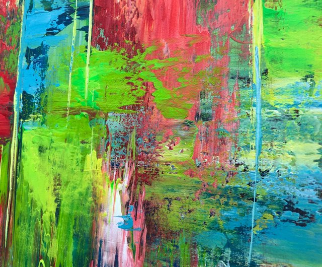 大きなカラフルな抽象キャンバスマルチカラーステートメント明るい