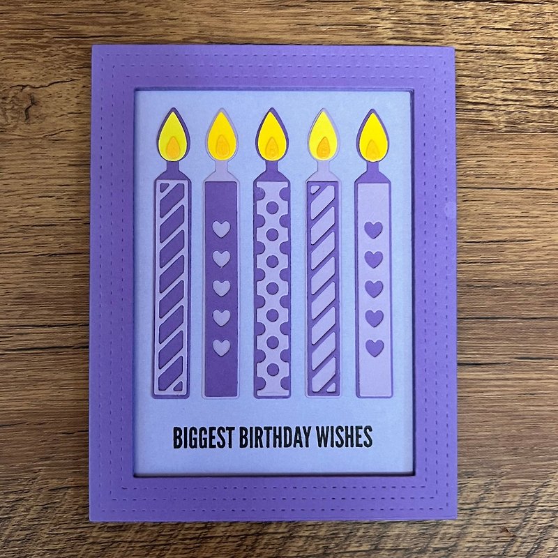 最大の誕生日の願いキャンドルバースデーカード - カード・はがき - 紙 パープル