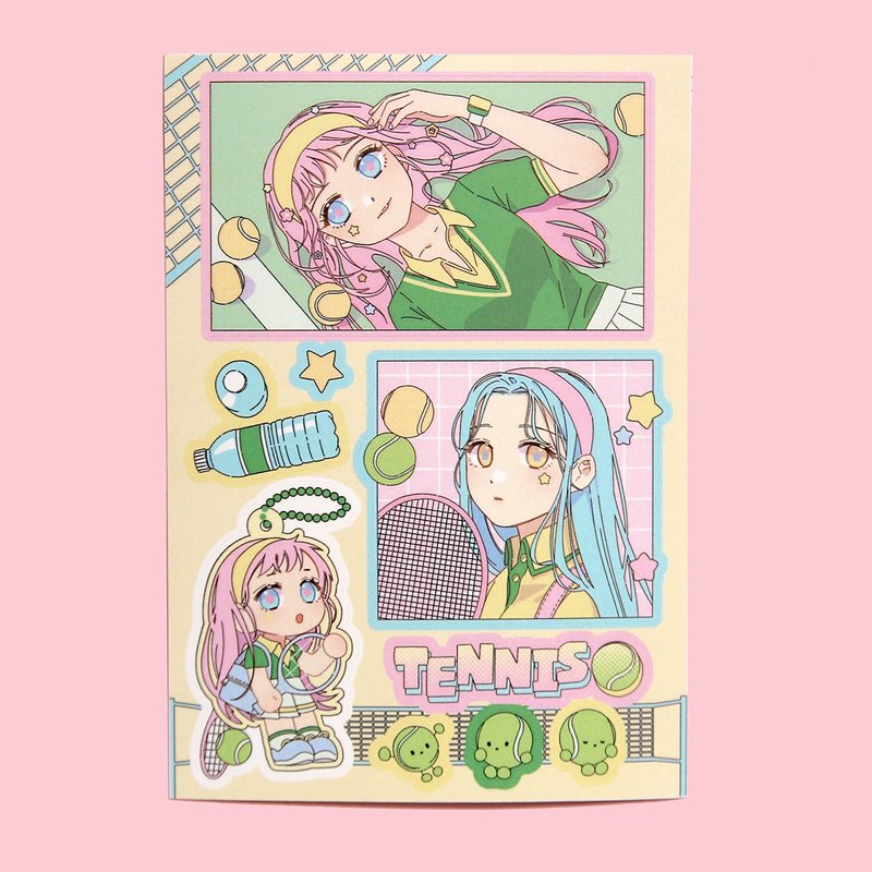 tennis club sticker - 貼紙 - 紙 多色