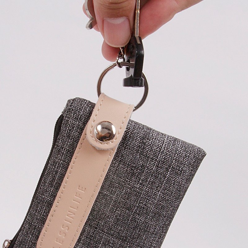 Silver gray color method Multifunction coin purse with more colors more exciting purse - กระเป๋าใส่เหรียญ - เส้นใยสังเคราะห์ สีเทา