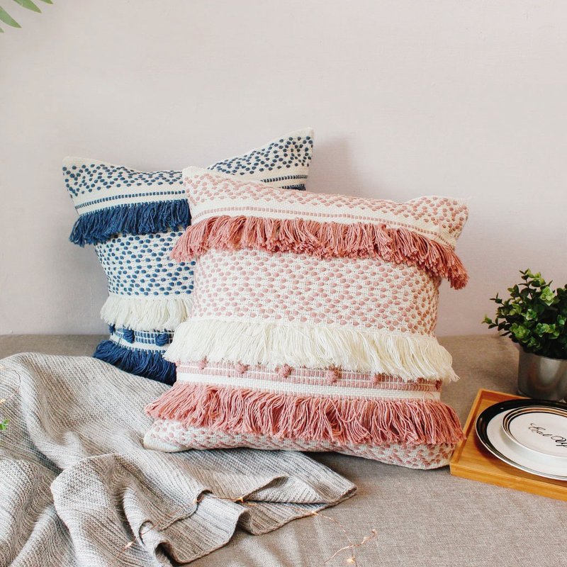 Umade漫遊異國-手工編織抱枕-北非花園 (情侶禮物 送禮推薦) - 枕頭/抱枕 - 棉．麻 多色