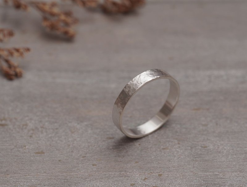 ni.kou sterling silver thin single ring men's ring women's ring tail ring (wide version) - แหวนทั่วไป - โลหะ 
