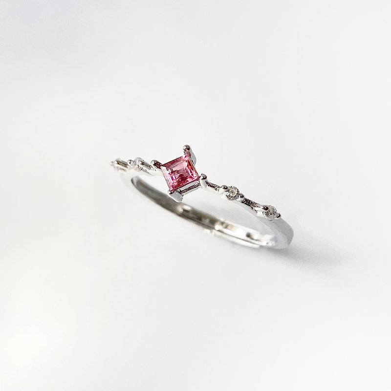 15% off for 2 pieces | Indian rubellite sterling silver ring (full body VS level) - แหวนทั่วไป - เงินแท้ 