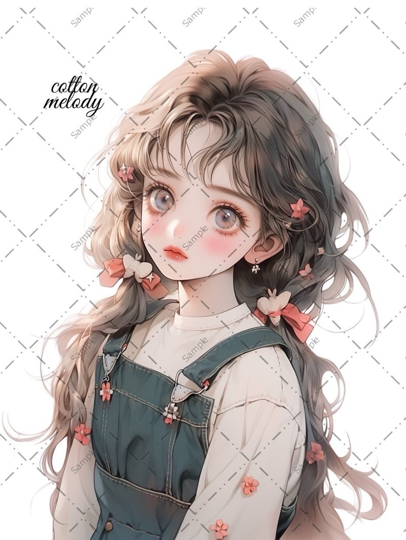 original sticker no.602B 人物ステッカー オリジナルステッカー 人物ステッカー 女の子ステッカー オリジナル人物ステッカー - 貼紙 - 紙 