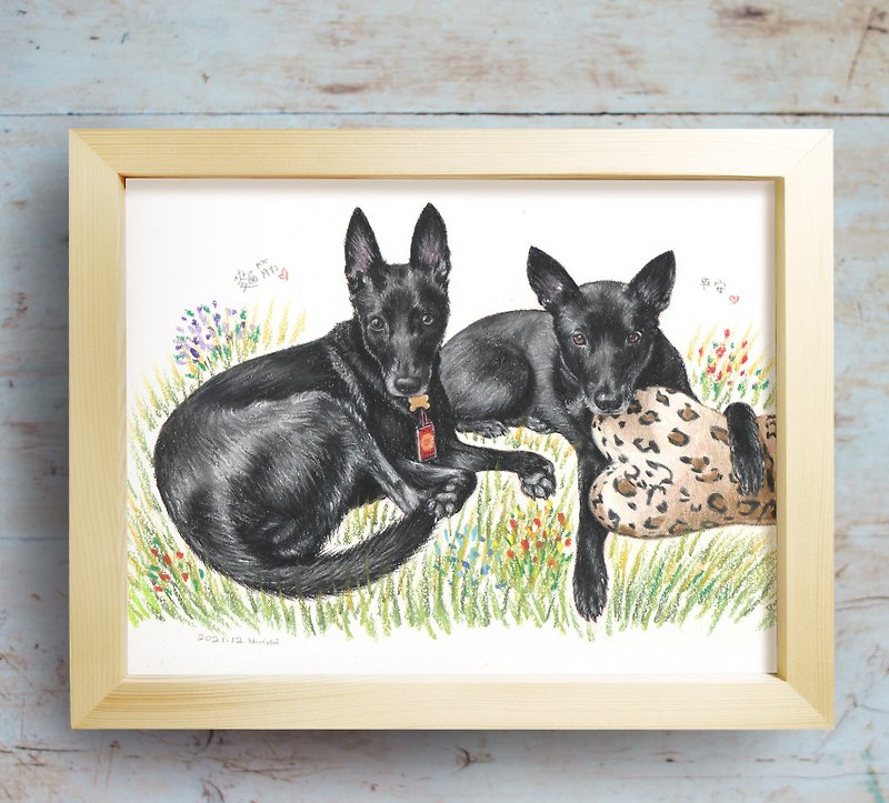 Lovely Custom Pet Portraits by pastel / Custom pet drawing 8 X 10 - Customized Portraits - Paper 