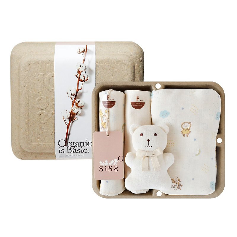 [SISSO Organic Cotton] Cloud Feifei Gauze Universal Towel Gift Box - ของขวัญวันครบรอบ - ผ้าฝ้าย/ผ้าลินิน 