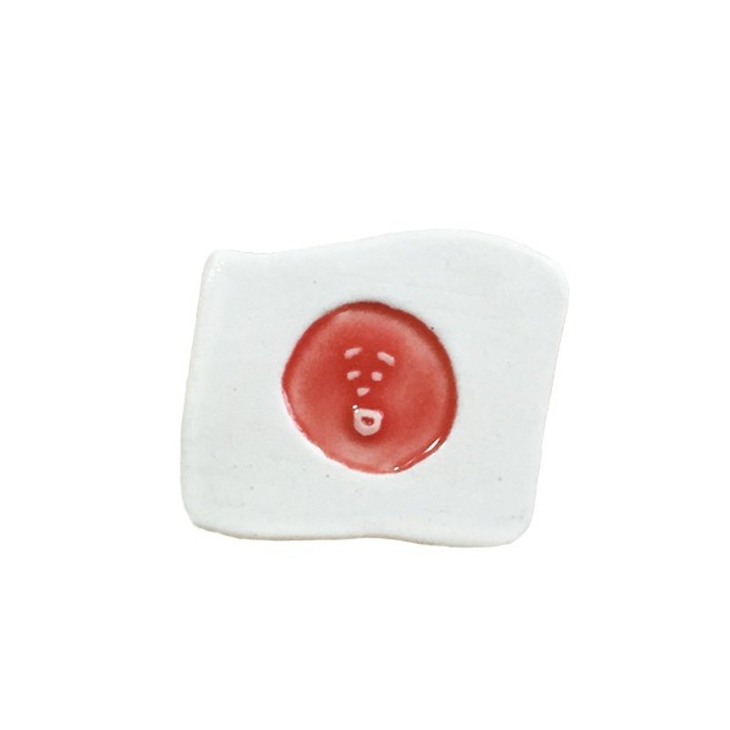 Japanese flag brooch - Brooches - Porcelain White