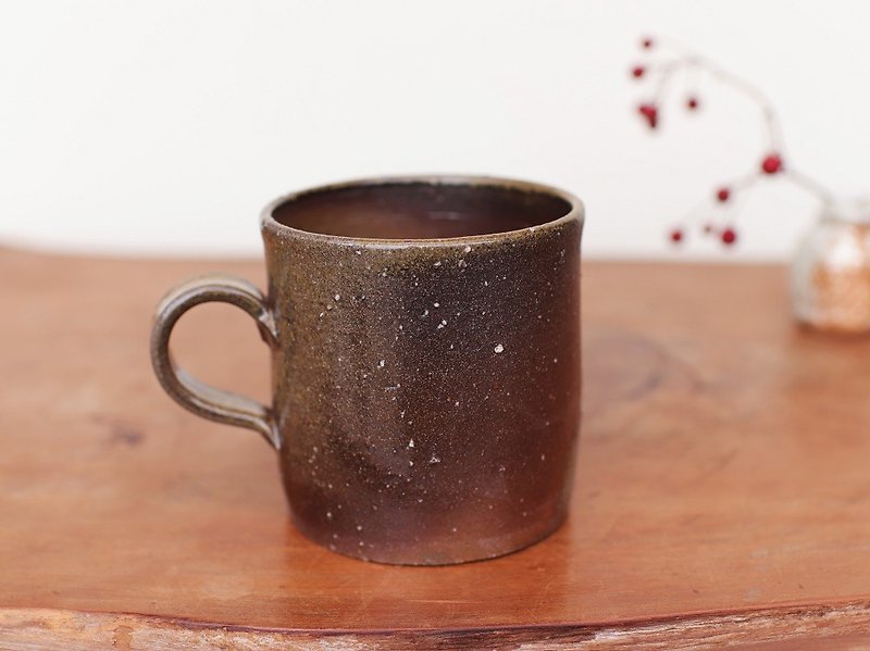 Bizen coffee cup c 10 - 005 - แก้วมัค/แก้วกาแฟ - ดินเผา สีนำ้ตาล