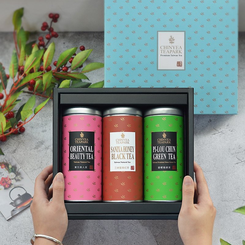 【Exclusive Gift】3 types of Taiwan northern natural grown tea gift - ชา - วัสดุอื่นๆ สีน้ำเงิน