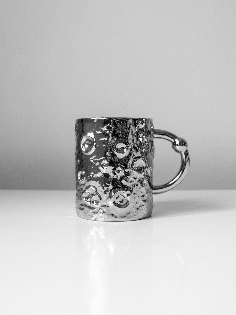 瓷 杯子 銀色 - 太空銀星空馬克杯瓷未來感咖啡杯藝術高顏值生日情侶禮物