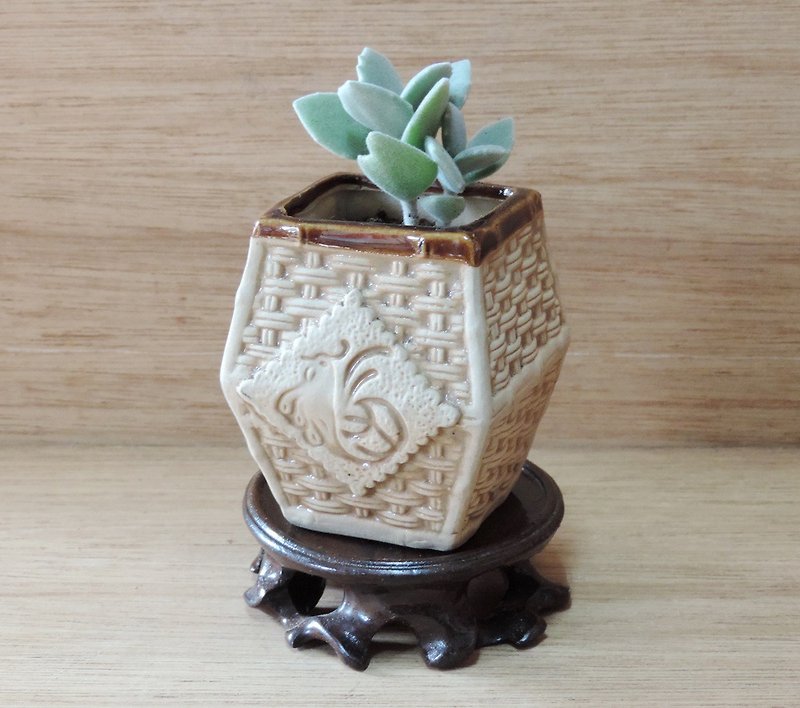 Zen Feng Xiao Pin ‧ succulent plants [with base] - Plants - Other Materials 