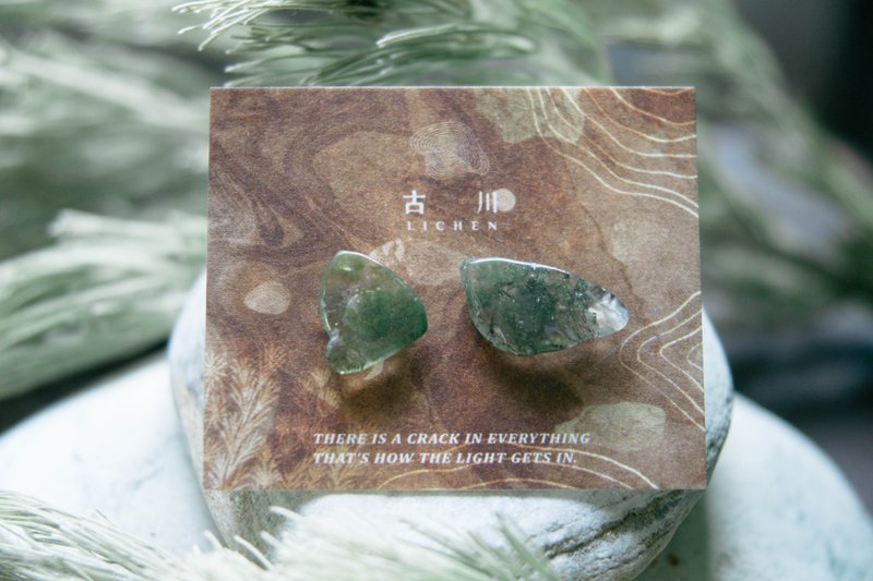 CRACK | Mineral earrings | EARRINGS - ต่างหู - หยก สีเขียว