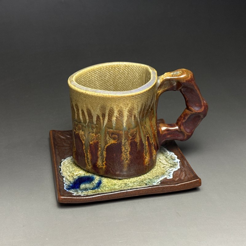 台灣【手作HandMade】侘寂の咖啡杯組壹 - 咖啡杯/馬克杯 - 陶 咖啡色