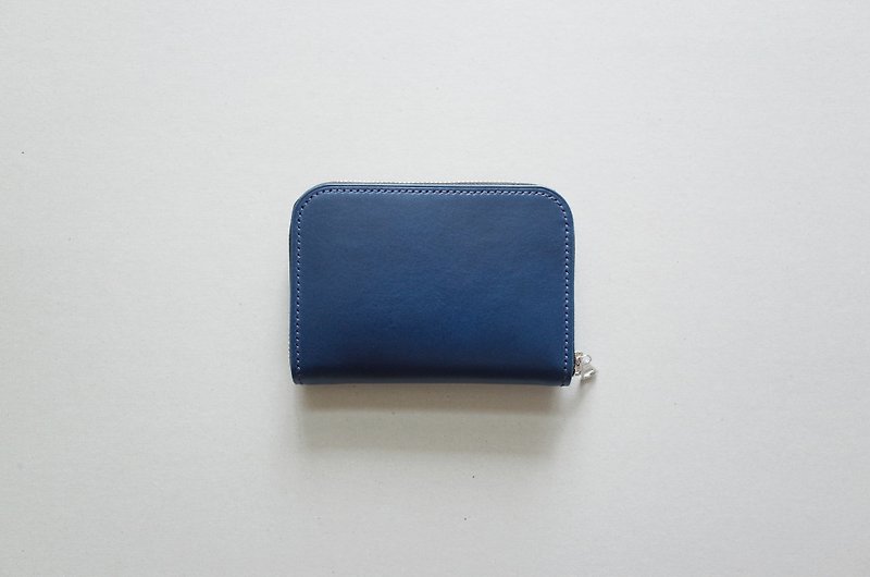 Zip.01 - Zipper Pouch - กระเป๋าสตางค์ - หนังแท้ สีน้ำเงิน