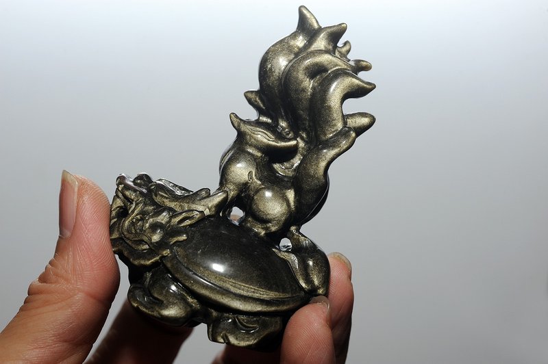 金曜石龍龜九尾狐 開運/招財/防小人 - 擺飾/家飾品 - 寶石 