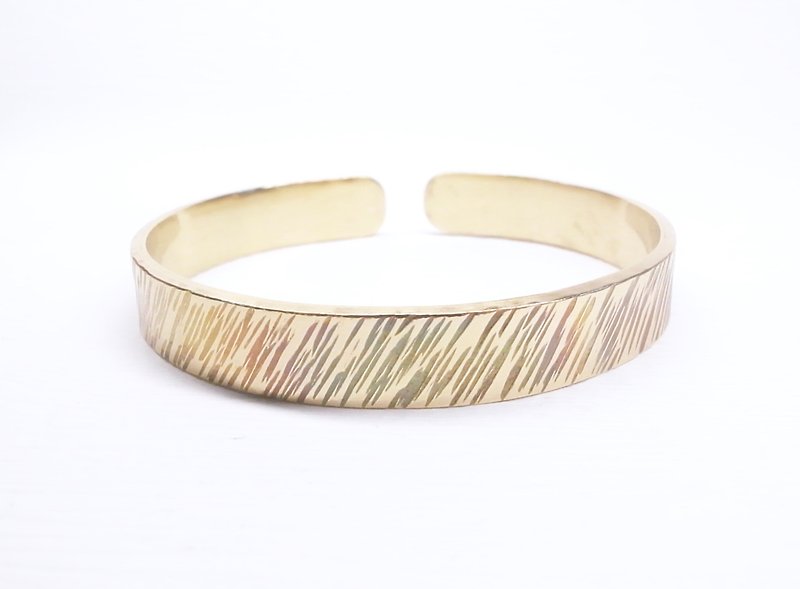 [Bronze wool Silver grain bracelet off beveled section] boys - สร้อยข้อมือ - โลหะ สีทอง