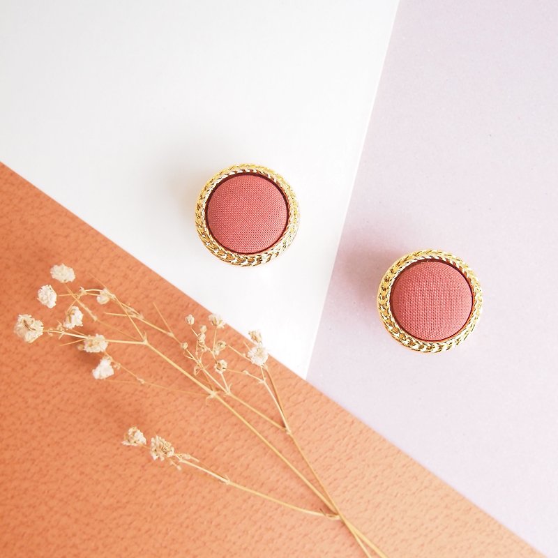 Hepburn vintage earrings // coral orange - Earrings & Clip-ons - Other Materials Orange
