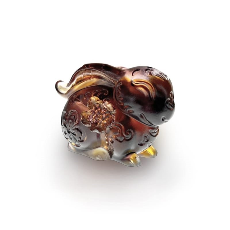 琉璃工房 LIULI  兔躍新天下 喜兔蹲 飛躍之前 - 擺飾/家飾品 - 琉璃 紫色