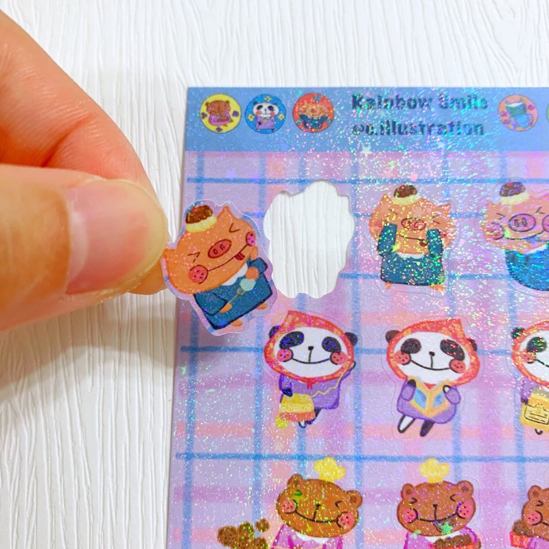 Rainbow Smile Playful Sticker - สติกเกอร์ - กระดาษ หลากหลายสี