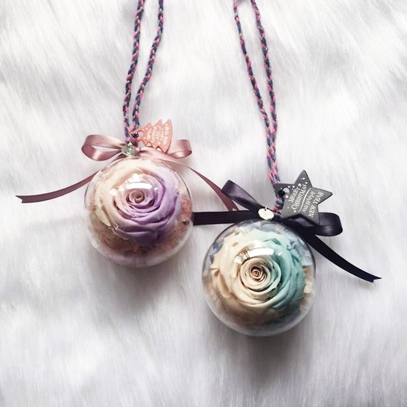 "Wannabe" 8cm gradient two-color immortality flower ball custom made letter tag strap gift ~ Wen Qing sense rose hydrangea table set key ring gift room layout floral wedding wedding arrangement foxtail flower gift wedding small objects Valentine& - Items for Display - Plants & Flowers Multicolor