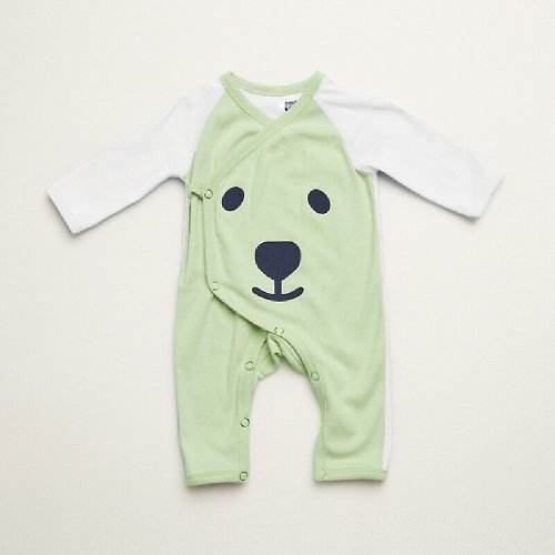 baby baby cool 有機棉精品童裝 熊寶寶新生兒包屁衣組合 (綠色/紫色/黃色)