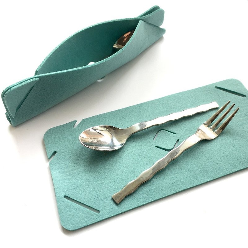 カトラリーセット  スカイブルー - 刀/叉/湯匙/餐具組 - 聚酯纖維 藍色