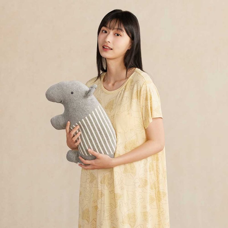 馬來貘午安枕-迷霧灰 - 頸枕/午睡枕 - 棉．麻 灰色