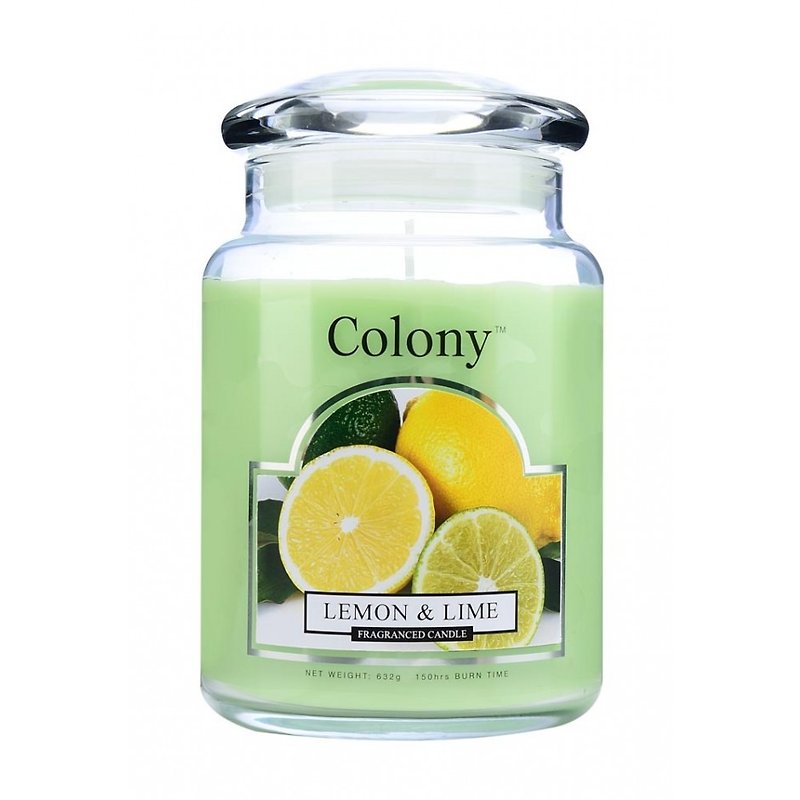 Colony Lemon and Lime Glass Canned Candles - เทียน/เชิงเทียน - ขี้ผึ้ง 