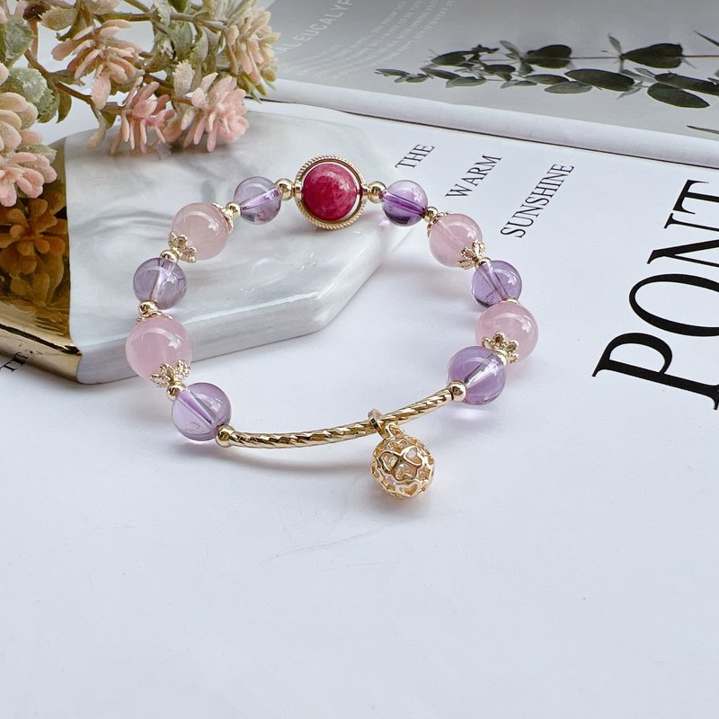 Pink Quartz | Rhodonite | Amethyst | Customized Bracelet - Bracelets - Crystal 