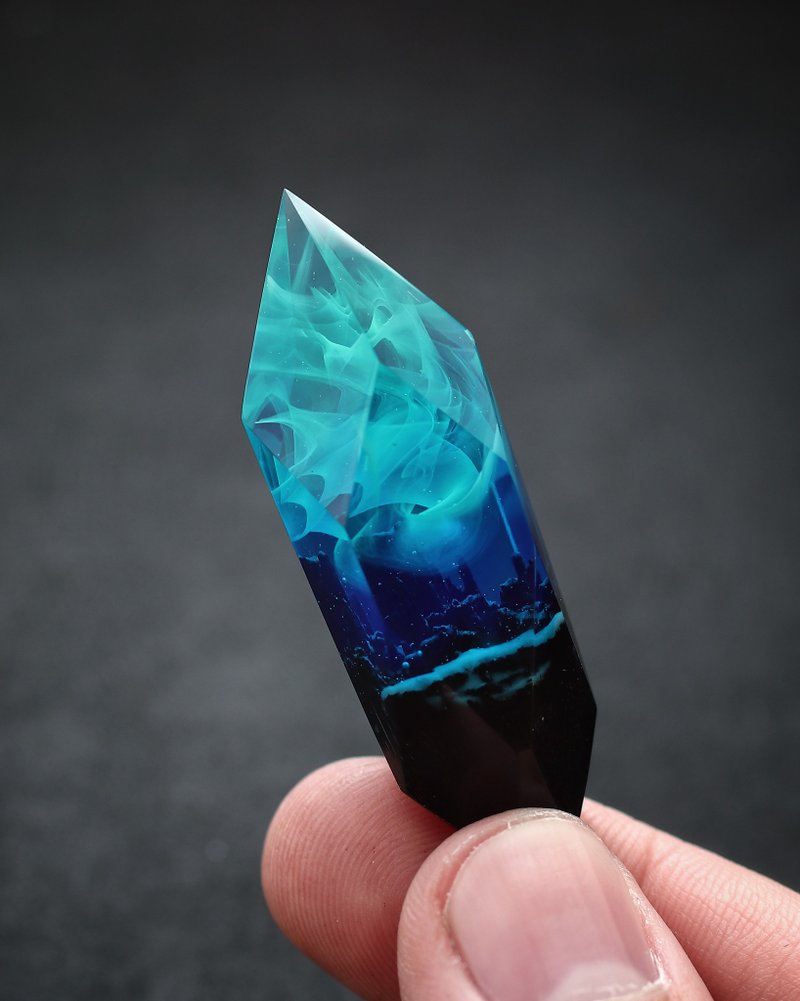 木質樹脂吊墜 Aurora borealis Glow in the Dark - 項鍊 - 木頭 多色