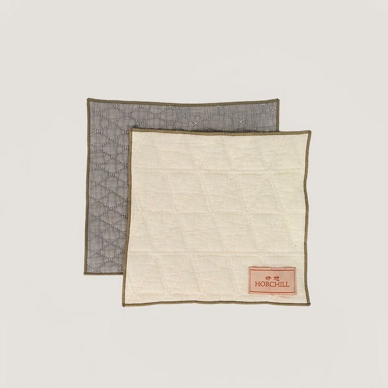 Eco Series Recycled Fabric Placemats Set of Two - Cream White /Stone Gray - Items for Display - Cotton & Hemp Gray