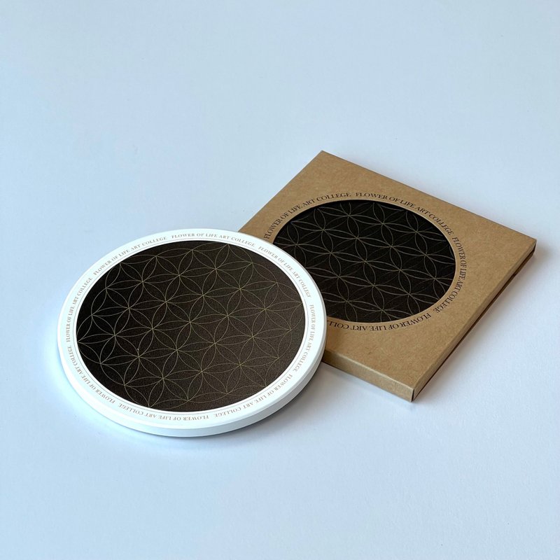 Flower of Life Coaster (Extreme Black) - อื่นๆ - เครื่องลายคราม สีดำ