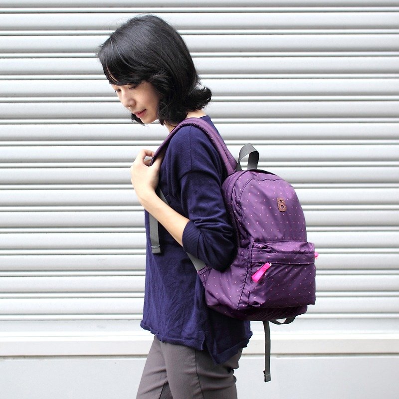 柔星迷你收納後背包(含專用胸扣)-紫色_105422 - 後背包/書包 - 聚酯纖維 紫色