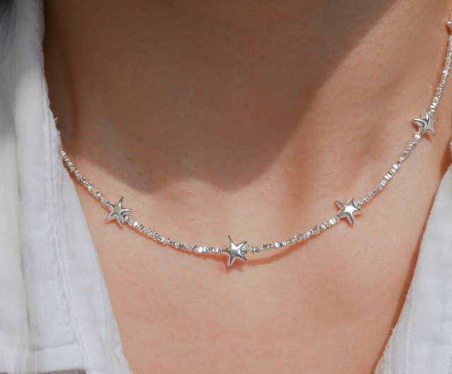 925 sterling silver star Silver necklace