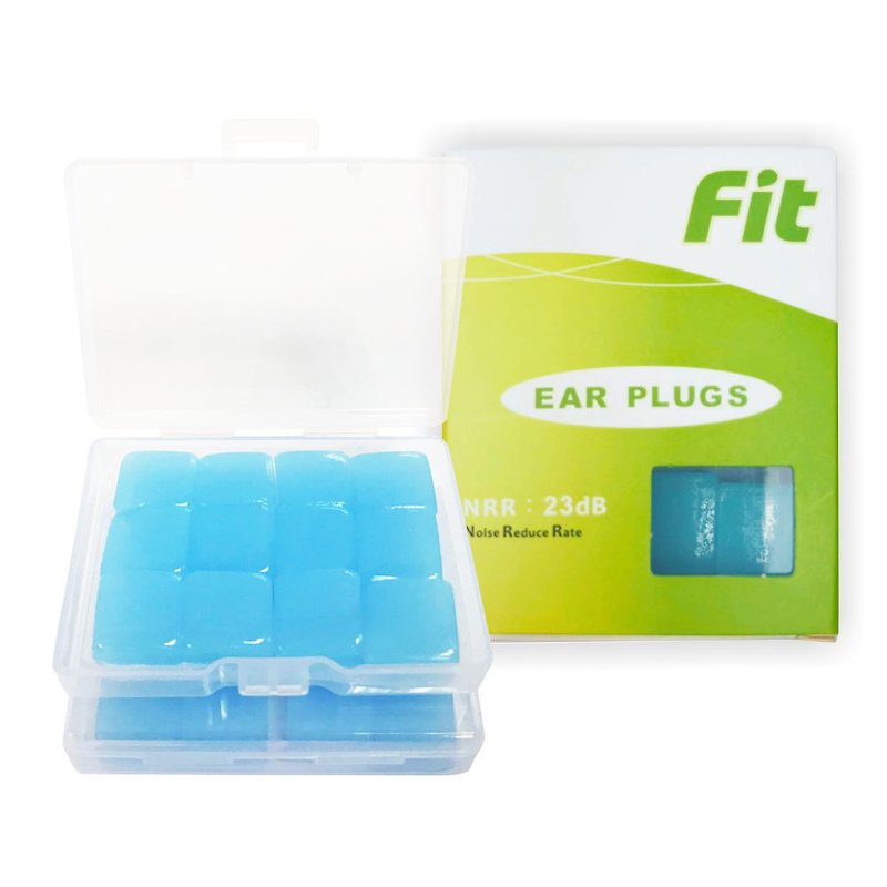 [FIT] Silicone Earplugs - Blue 24 Into Soft Plastic Soundproof Noise-proof Sleep - Internal Storage Box