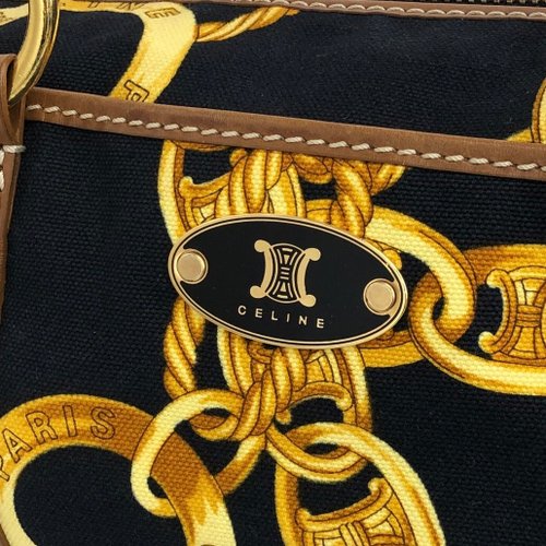 ⭐️ 極美品 CELINE セリーヌ レザー ハンドバッグ ブラック 鑑定済 CELINE セリーヌ ハンドバッグ リングバッグ レザー ブラック