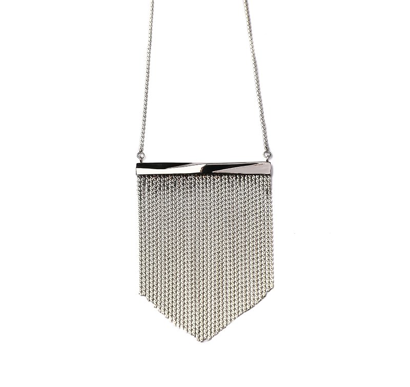 Facade silver tassel neck - สร้อยคอ - โลหะ สีเงิน
