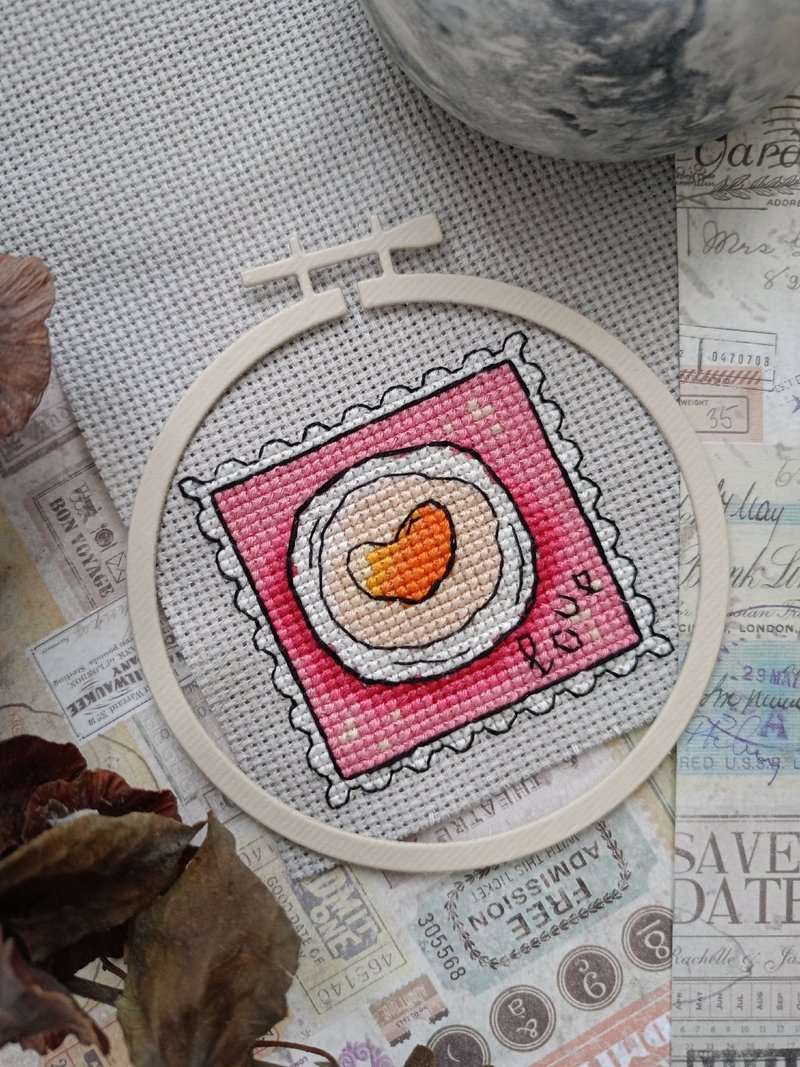 Cross stitch pattern omelet fried eggs Embroidery Pattern food - 手工藝教學/工具書 - 其他材質 