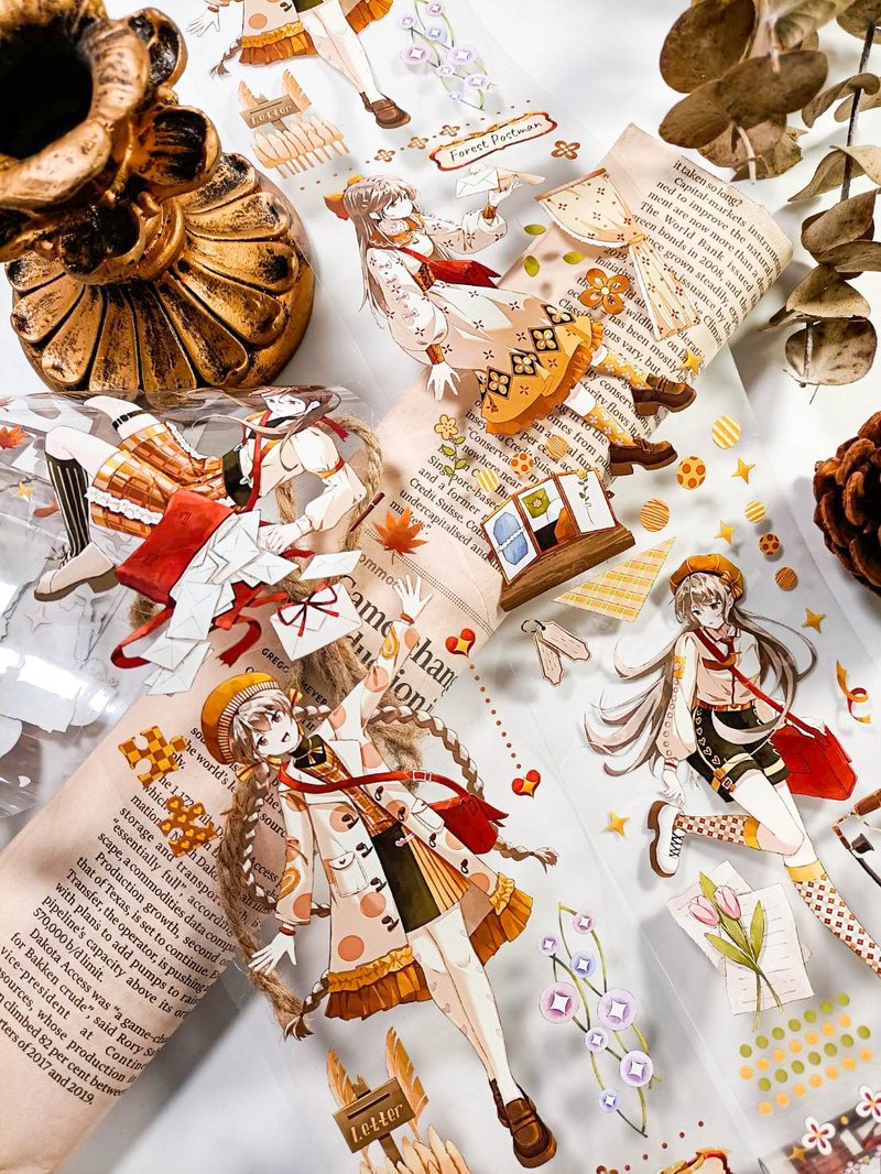 WF747郵寄甜心mail sweetheart/ 紙膠帶 Masking Tape - 紙膠帶/和紙/PET - 塑膠 多色