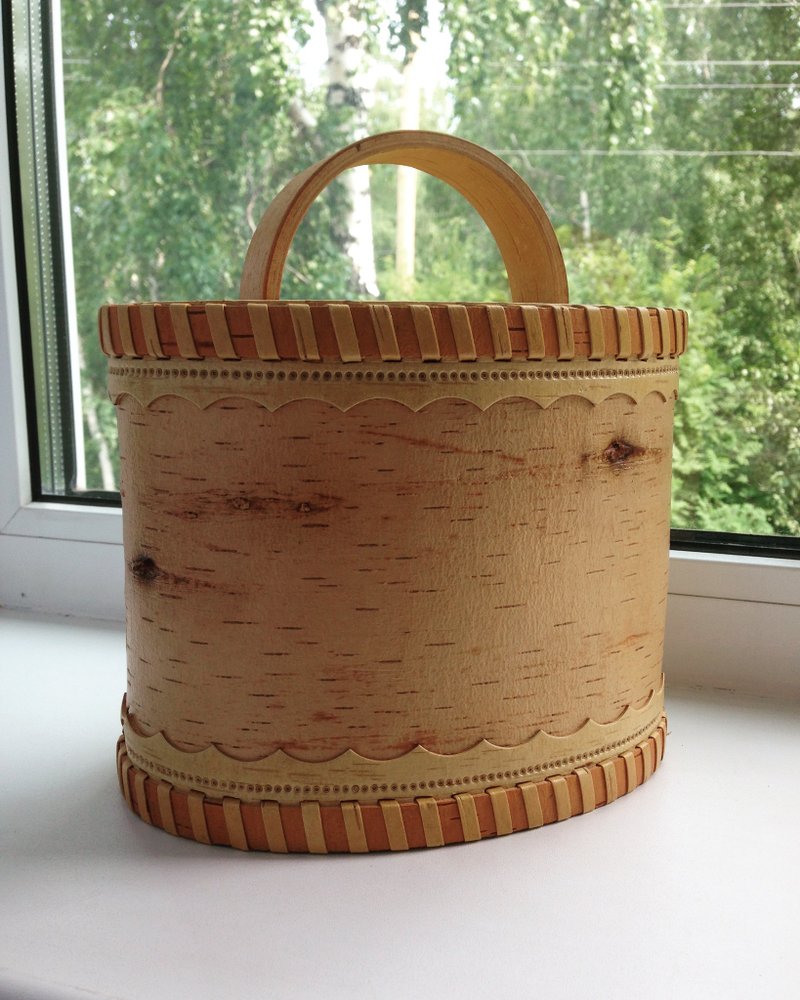 Birch bark box, birch bark canister - Food Storage - Wood 