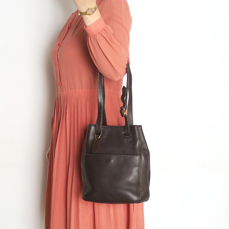 Coach Dark Coffee Antique Mini Tote Bag (COA 13) - Handbags & Totes - Genuine Leather Brown