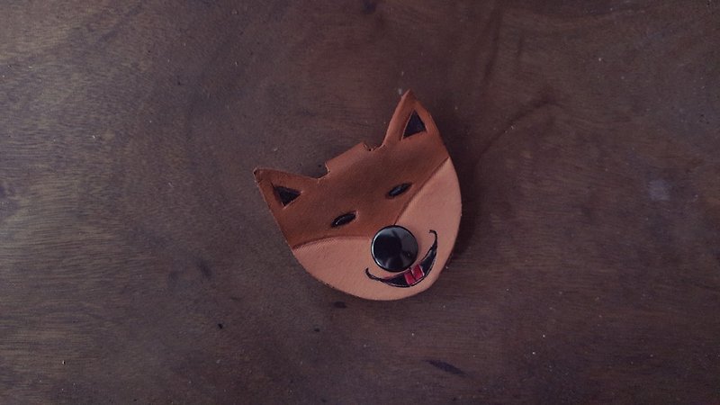 Cute Shiba pure leather hub (made lover, birthday gift) - ที่เก็บสายไฟ/สายหูฟัง - หนังแท้ 